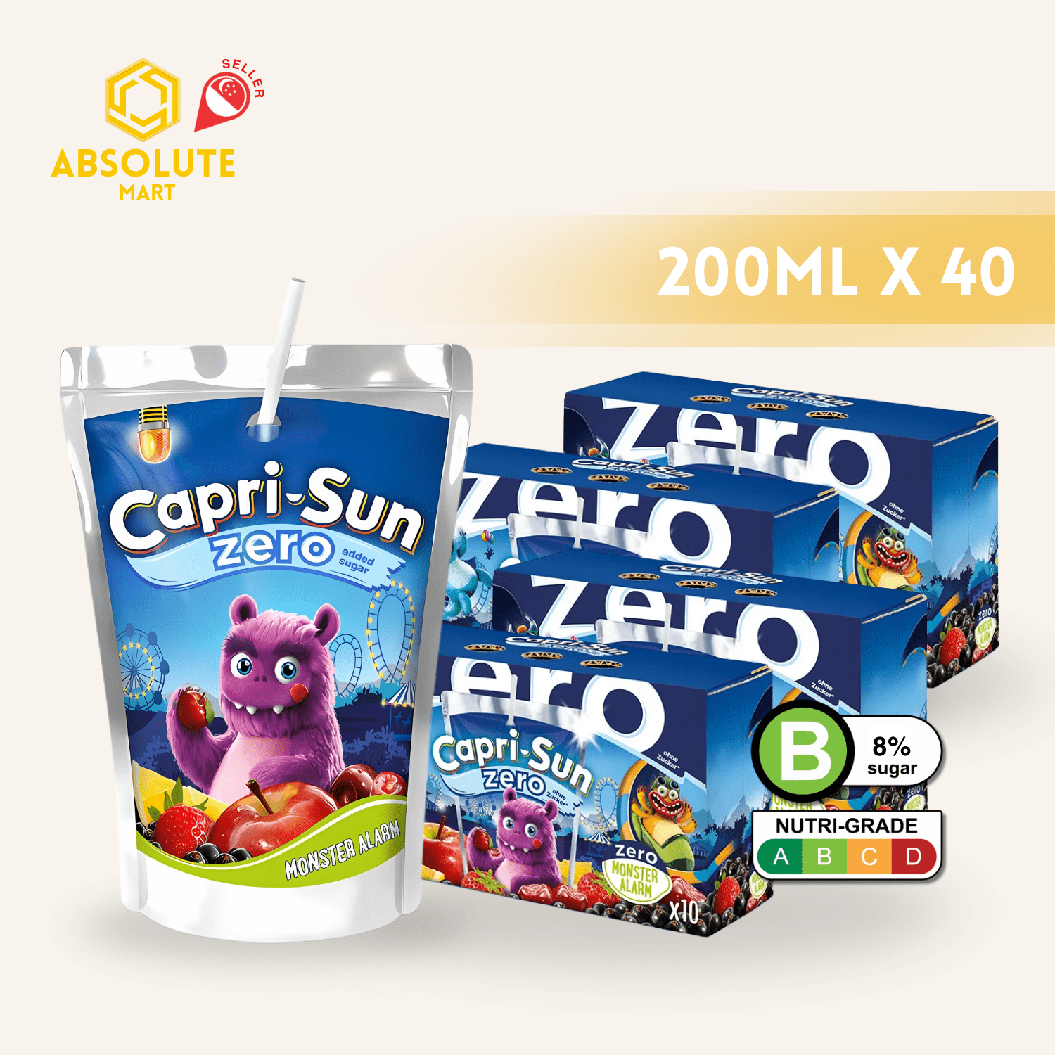 [BUNDLE PACK] CAPRISUN Monster Alarm Zero 200ML X 10 X 4 (TETRA) - ABSOLUTE MART[BUNDLE PACK] CAPRISUN Monster Alarm Zero 200ML X 10 X 4 (TETRA)Fruit Drinks
