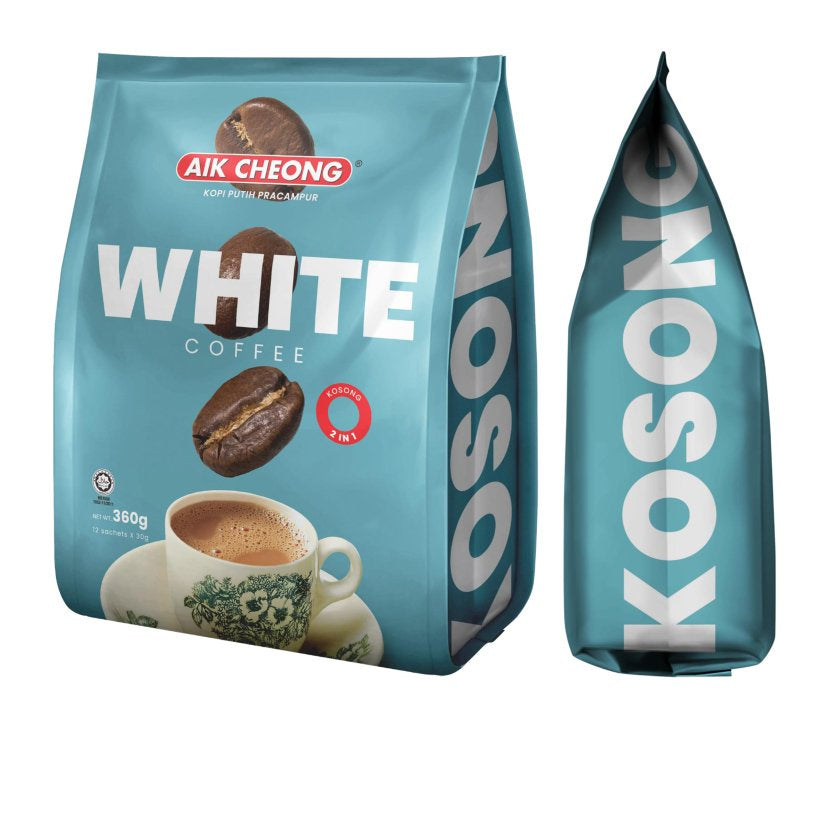 [CARTON] AIK CHEONG White Coffee Kosong 2-IN-1 No Sugar 24 X 12 X 30G (SACHET)