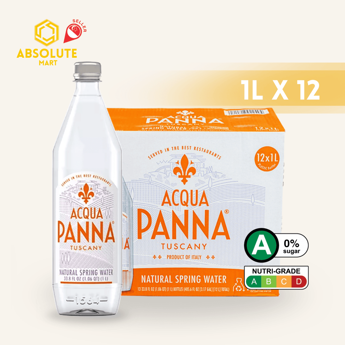 [CARTON] ACQUA PANNA Still Mineral Water 1L X 12 (P.E.T BOTTLE) - ABSOLUTE MART[CARTON] ACQUA PANNA Still Mineral Water 1L X 12 (P.E.T BOTTLE)Still Water