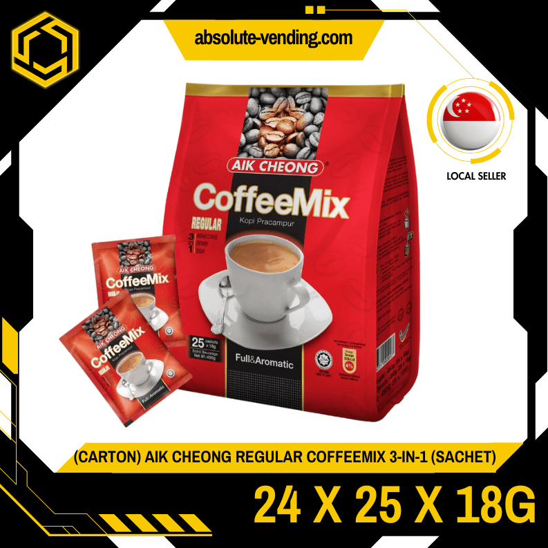 [CARTON] AIK CHEONG Regular Coffeemix 3 - IN - 1 24 X 25 X 18G (SACHET) - ABSOLUTE MART[CARTON] AIK CHEONG Regular Coffeemix 3 - IN - 1 24 X 25 X 18G (SACHET)