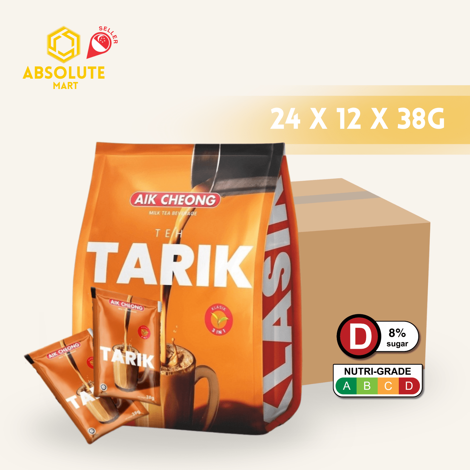 [CARTON] AIK CHEONG Teh Tarik Classic 3 - IN - 1 24 X 12 X 38G (SACHET) - ABSOLUTE MART[CARTON] AIK CHEONG Teh Tarik Classic 3 - IN - 1 24 X 12 X 38G (SACHET)Instant Coffees & Coffee Granules