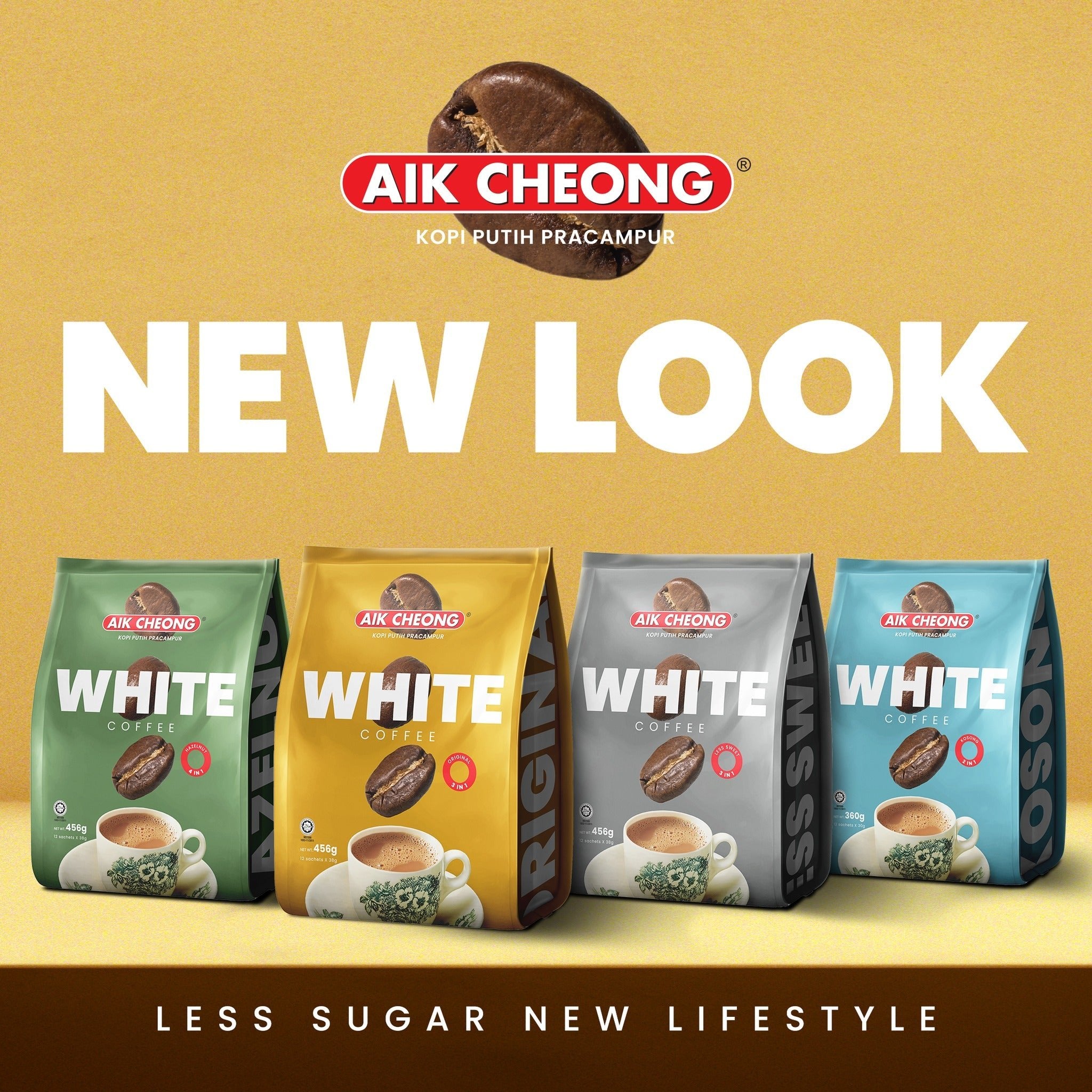 [CARTON] AIK CHEONG White Coffee 3 - IN - 1 Original 24 X 12 X 38G (SACHET) - ABSOLUTE MART[CARTON] AIK CHEONG White Coffee 3 - IN - 1 Original 24 X 12 X 38G (SACHET)