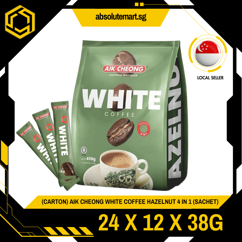 [CARTON] AIK CHEONG White Coffee 4 - IN - 1 Hazelnut 24 X 12 X 38G (SACHET) - ABSOLUTE MART[CARTON] AIK CHEONG White Coffee 4 - IN - 1 Hazelnut 24 X 12 X 38G (SACHET)