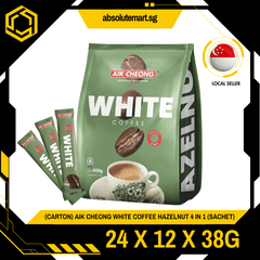 [CARTON] AIK CHEONG White Coffee 4 - IN - 1 Hazelnut 24 X 12 X 38G (SACHET) - ABSOLUTE MART[CARTON] AIK CHEONG White Coffee 4 - IN - 1 Hazelnut 24 X 12 X 38G (SACHET)