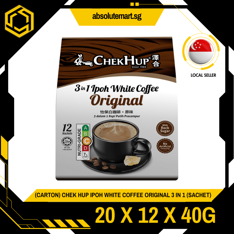 [CARTON] CHEK HUP Ipoh White Coffee Original 3 - IN - 1 20 X 12 X 40G (SACHET) - ABSOLUTE MART[CARTON] CHEK HUP Ipoh White Coffee Original 3 - IN - 1 20 X 12 X 40G (SACHET)