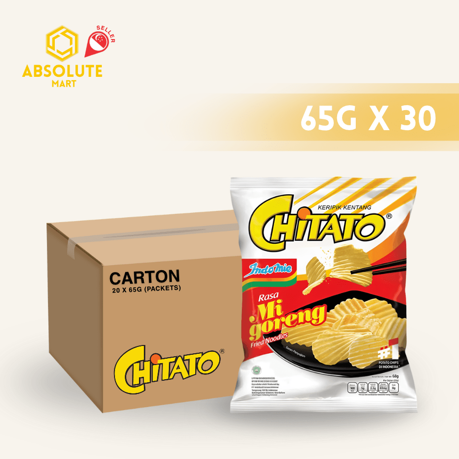 [CARTON] CHITATO Indomie Mi Goreng Flavour 65G X 30 (PACKETS) - ABSOLUTE MART[CARTON] CHITATO Indomie Mi Goreng Flavour 65G X 30 (PACKETS)Potato Chips