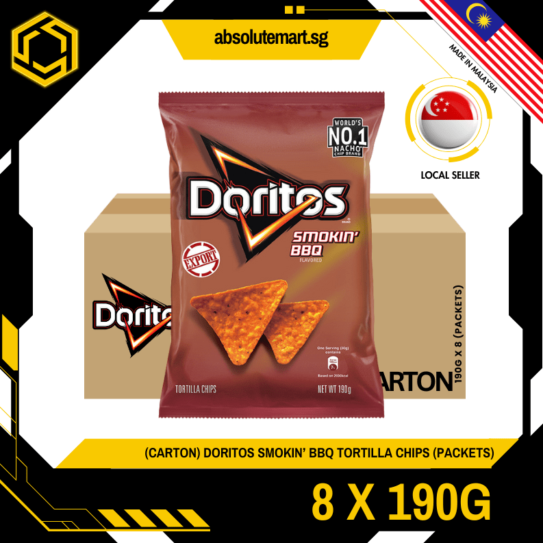 [CARTON] DORITOS Smoking BBQ 190G X 8 (PACKETS) - ABSOLUTE MART[CARTON] DORITOS Smoking BBQ 190G X 8 (PACKETS)