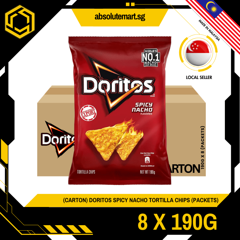 [CARTON] DORITOS Spicy Nacho 190G X 8 (PACKETS) - ABSOLUTE MART[CARTON] DORITOS Spicy Nacho 190G X 8 (PACKETS)