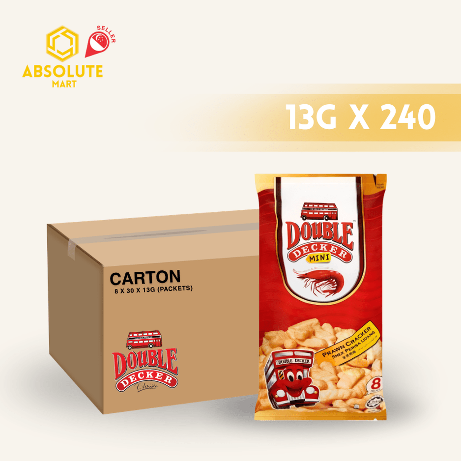 [CARTON] DOUBLE DECKER Mini Prawn Cracker 8 X 30 X 13G (PACKETS) - ABSOLUTE MART[CARTON] DOUBLE DECKER Mini Prawn Cracker 8 X 30 X 13G (PACKETS)Puffed Snacks