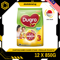 [CARTON] DUMEX DUGRO Stage 3 Regular 850G X 12 (PACKETS) - ABSOLUTE MART[CARTON] DUMEX DUGRO Stage 3 Regular 850G X 12 (PACKETS)