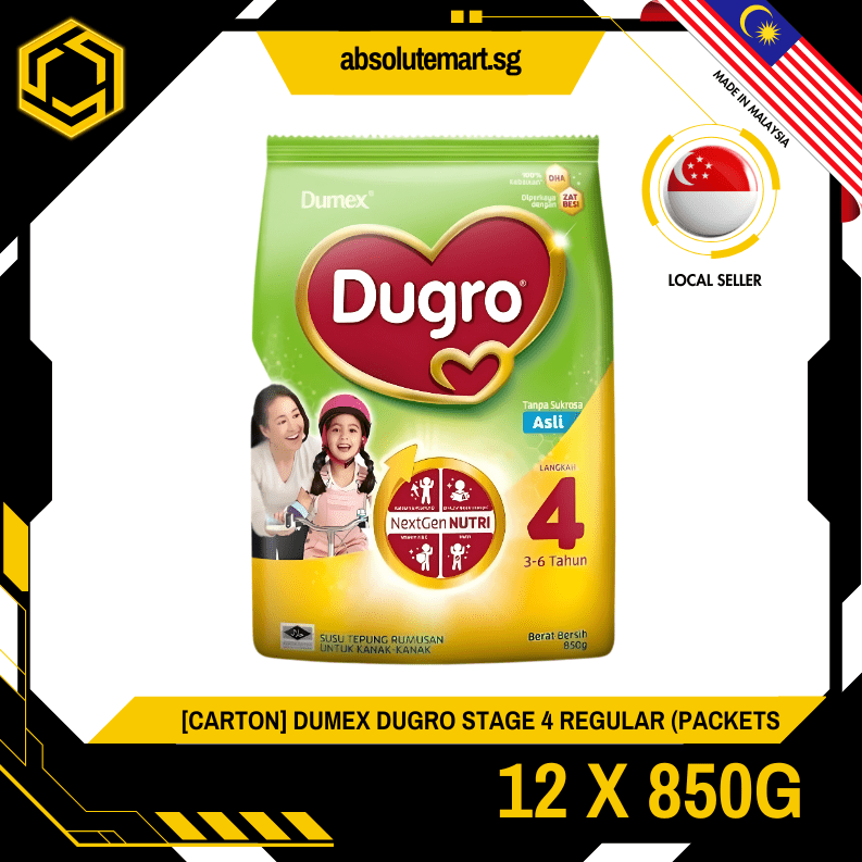 [CARTON] DUMEX DUGRO Stage 4 Regular 850G X 12 (PACKETS) - ABSOLUTE MART[CARTON] DUMEX DUGRO Stage 4 Regular 850G X 12 (PACKETS)