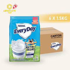 [CARTON] EVERYDAY Full Cream Milk Powder Refill Pack 1.5KG X 6 (PACKETS) - ABSOLUTE MART[CARTON] EVERYDAY Full Cream Milk Powder Refill Pack 1.5KG X 6 (PACKETS)Powdered Milk