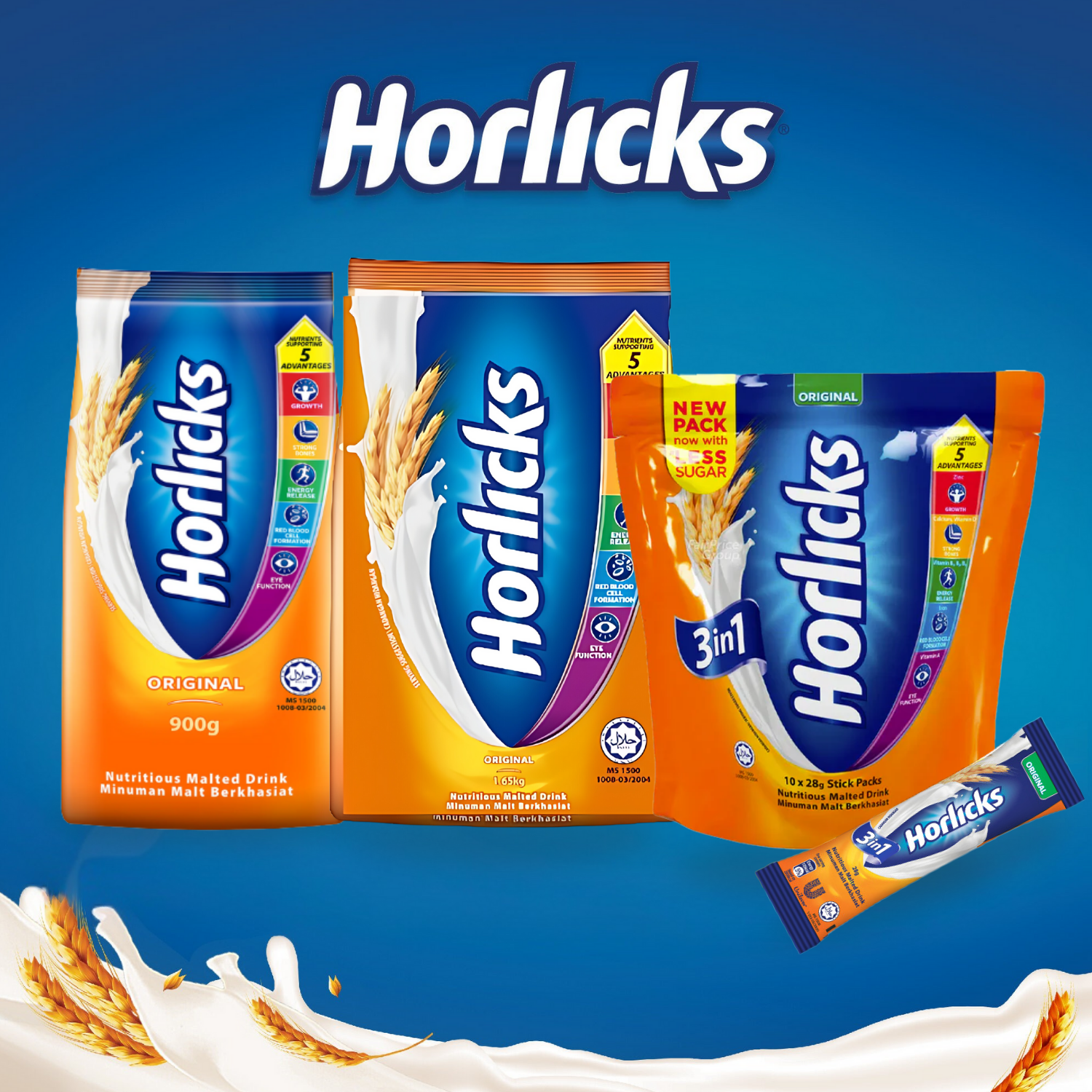 [CARTON] HORLICKS Original Refill Pack 900G X 12 (PACKETS) - ABSOLUTE MART[CARTON] HORLICKS Original Refill Pack 900G X 12 (PACKETS)Malt Drinks