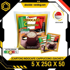 [CARTON] INDOCAFE Cappuccino 5 Pack X 50 X 25G (SACHET) - ABSOLUTE MART[CARTON] INDOCAFE Cappuccino 5 Pack X 50 X 25G (SACHET)