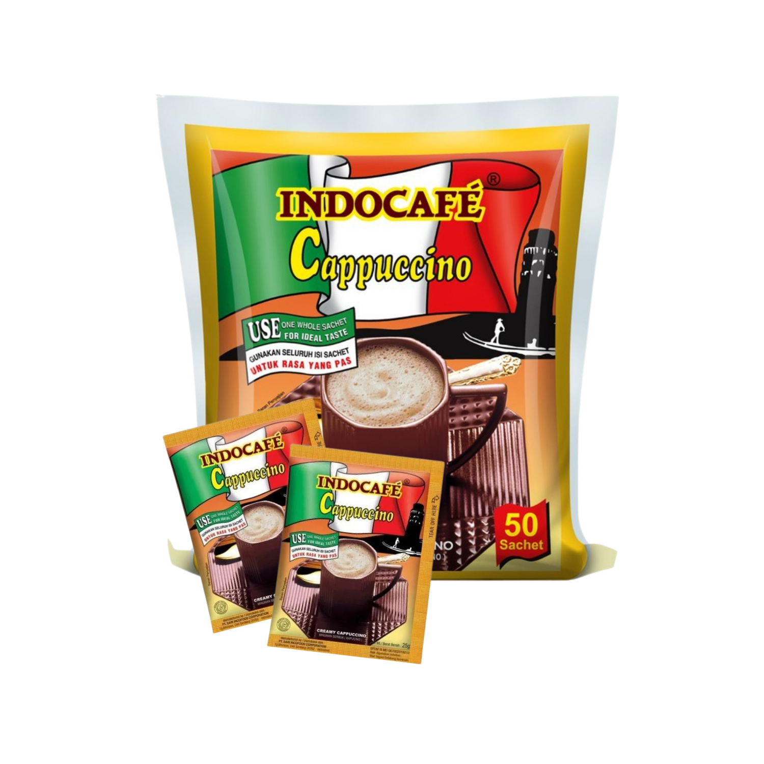 [CARTON] INDOCAFE Cappuccino 5 Pack X 50 X 25G (SACHET) - ABSOLUTE MART[CARTON] INDOCAFE Cappuccino 5 Pack X 50 X 25G (SACHET)Instant Coffees & Coffee Granules