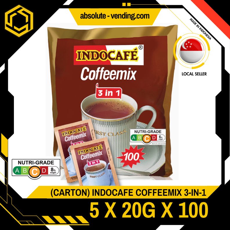 [CARTON] INDOCAFE Coffeemix 3 - IN - 1 5 PACK X 100 STICKS X 20G (SACHETS) - ABSOLUTE MART[CARTON] INDOCAFE Coffeemix 3 - IN - 1 5 PACK X 100 STICKS X 20G (SACHETS)