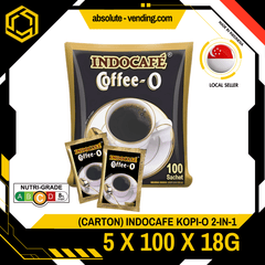 [CARTON] INDOCAFE KOPI O 2IN1 5PACK X 100 X 18G (SACHETS) - ABSOLUTE MART[CARTON] INDOCAFE KOPI O 2IN1 5PACK X 100 X 18G (SACHETS)