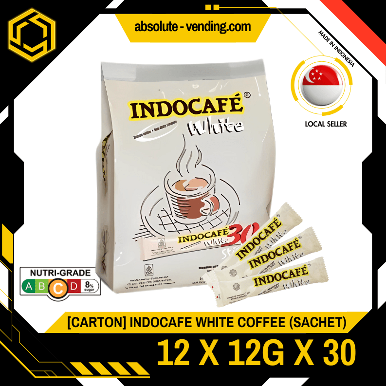 [CARTON] INDOCAFE White Coffee 12 Pack X 30 X 12G (SACHET) - ABSOLUTE MART[CARTON] INDOCAFE White Coffee 12 Pack X 30 X 12G (SACHET)