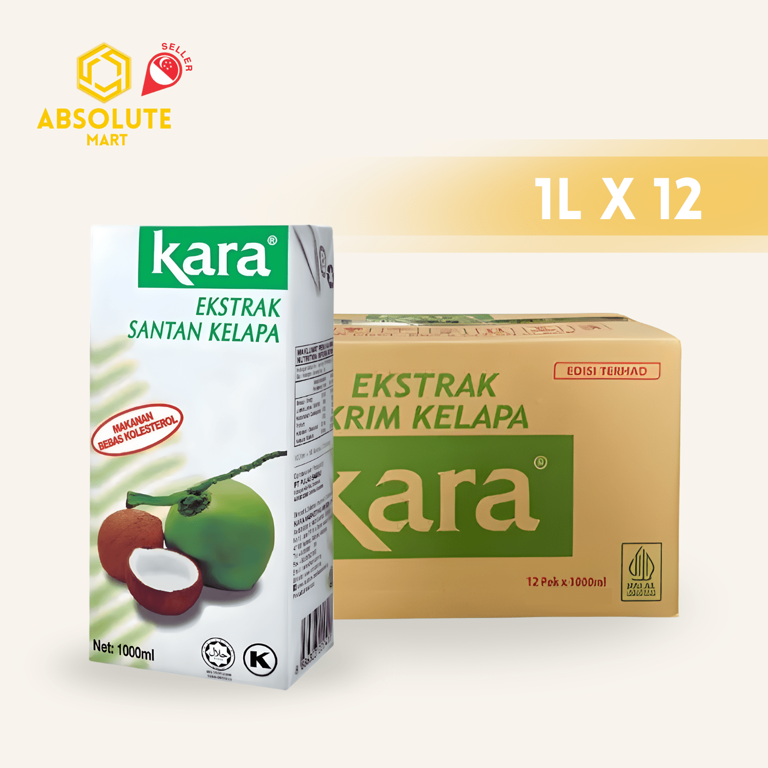 [CARTON] KARA Coconut Cream 1L X 12 (TETRA) - ABSOLUTE MART[CARTON] KARA Coconut Cream 1L X 12 (TETRA)Creamers & Sweetners