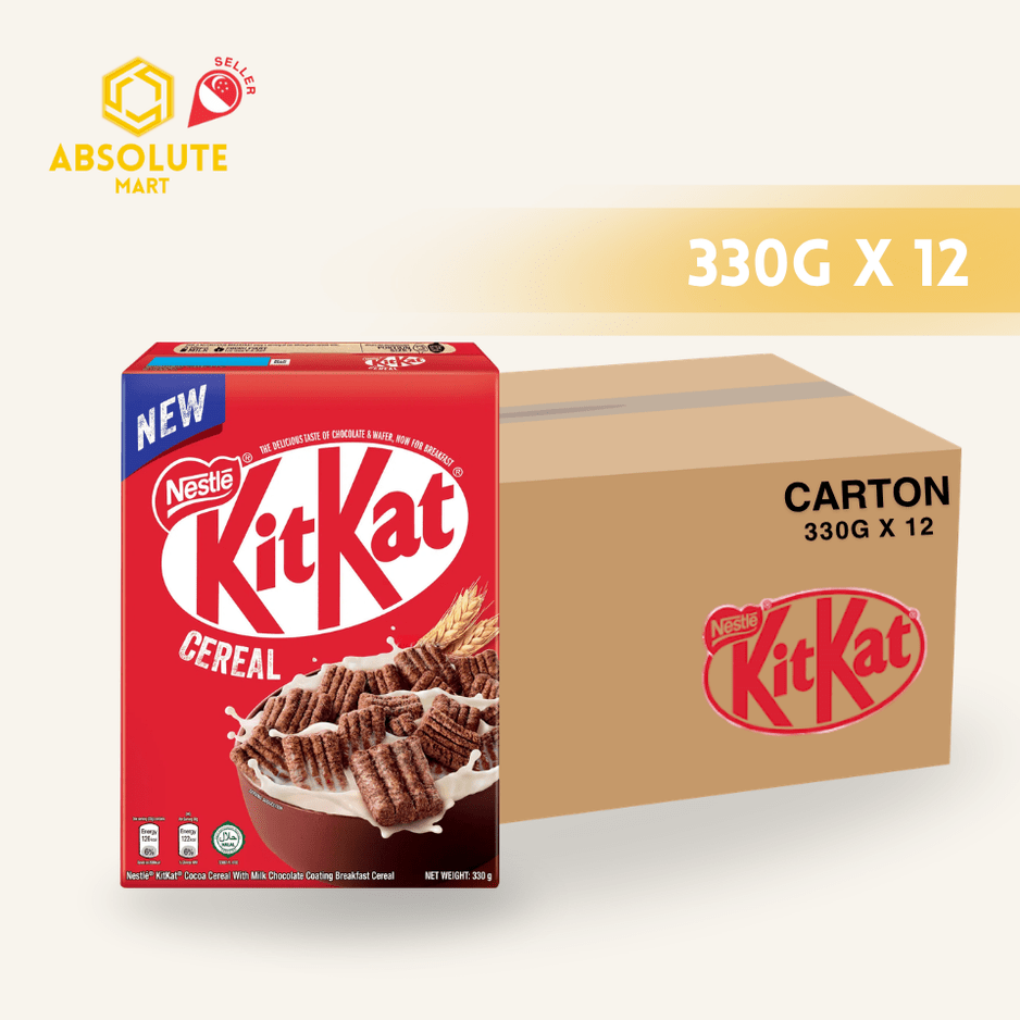 [CARTON] KIT KAT Cereal 330G X 12 (BOX) - ABSOLUTE MART[CARTON] KIT KAT Cereal 330G X 12 (BOX)Chocolate Milk