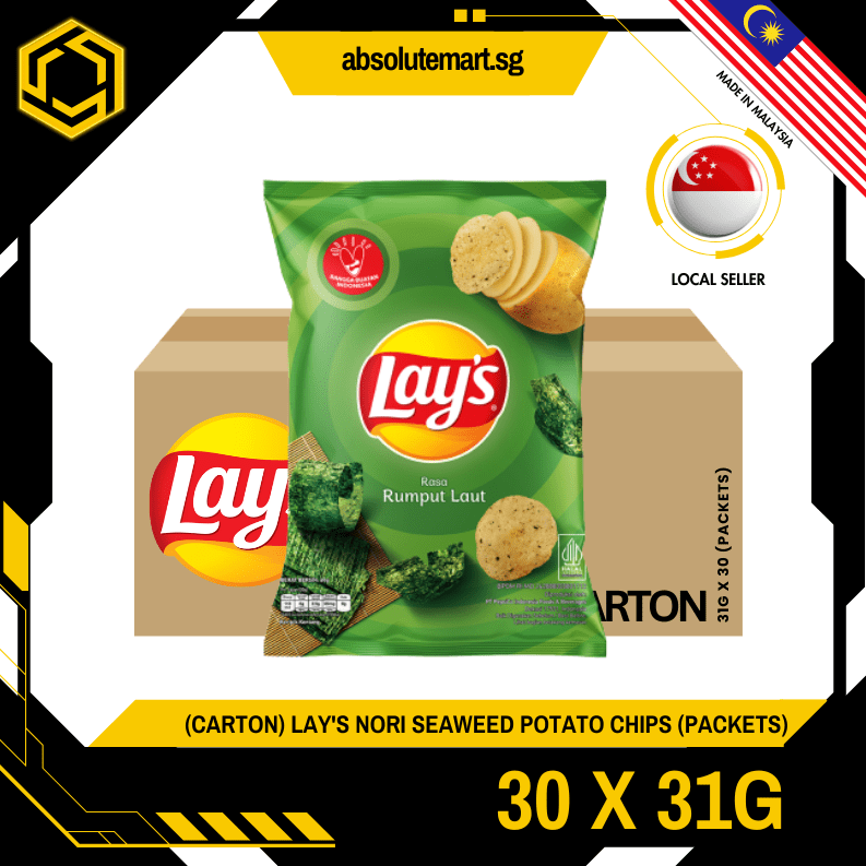 [CARTON] LAY'S Nori Seaweed 31G X 30 (PACKETS) - ABSOLUTE MART[CARTON] LAY'S Nori Seaweed 31G X 30 (PACKETS)