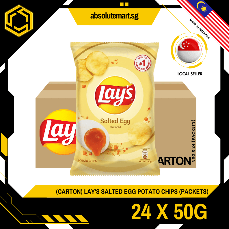 [CARTON] LAY'S Salted Egg 50G 24 (PACKETS) - ABSOLUTE MART[CARTON] LAY'S Salted Egg 50G 24 (PACKETS)