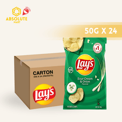 [CARTON] LAY'S Sour Cream & Onion 50G X 24 (PACKETS) - ABSOLUTE MART[CARTON] LAY'S Sour Cream & Onion 50G X 24 (PACKETS)Potato Chips