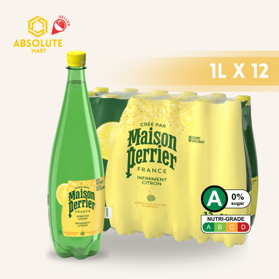 [CARTON] MAISON PERRIER Lemon Sparkling Mineral Water 1L X 12 (BOTTLE) - ABSOLUTE MART[CARTON] MAISON PERRIER Lemon Sparkling Mineral Water 1L X 12 (BOTTLE)Flavoured Sparkling Drinks
