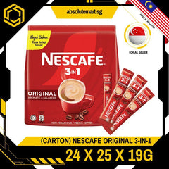 [CARTON] NESCAFE ORIGINAL 3 IN 1 24 PACK X 25 STICKS X 19G (SACHETS) - ABSOLUTE MART[CARTON] NESCAFE ORIGINAL 3 IN 1 24 PACK X 25 STICKS X 19G (SACHETS)