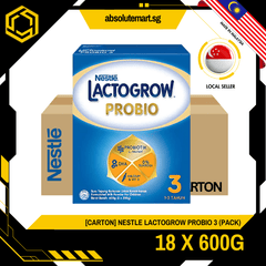 [CARTON] NESTLE Lactogrow Probio 3 600G X 3 X 6 (PACKETS) - ABSOLUTE MART[CARTON] NESTLE Lactogrow Probio 3 600G X 3 X 6 (PACKETS)