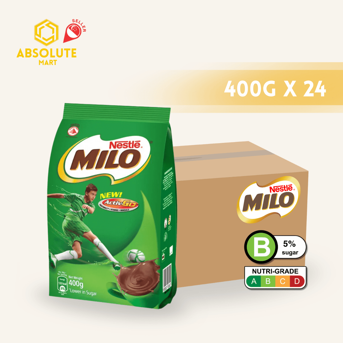[CARTON] NESTLE Milo Powder Refill 400G X 24 (PACKETS) - ABSOLUTE MART[CARTON] NESTLE Milo Powder Refill 400G X 24 (PACKETS)Malt Drinks