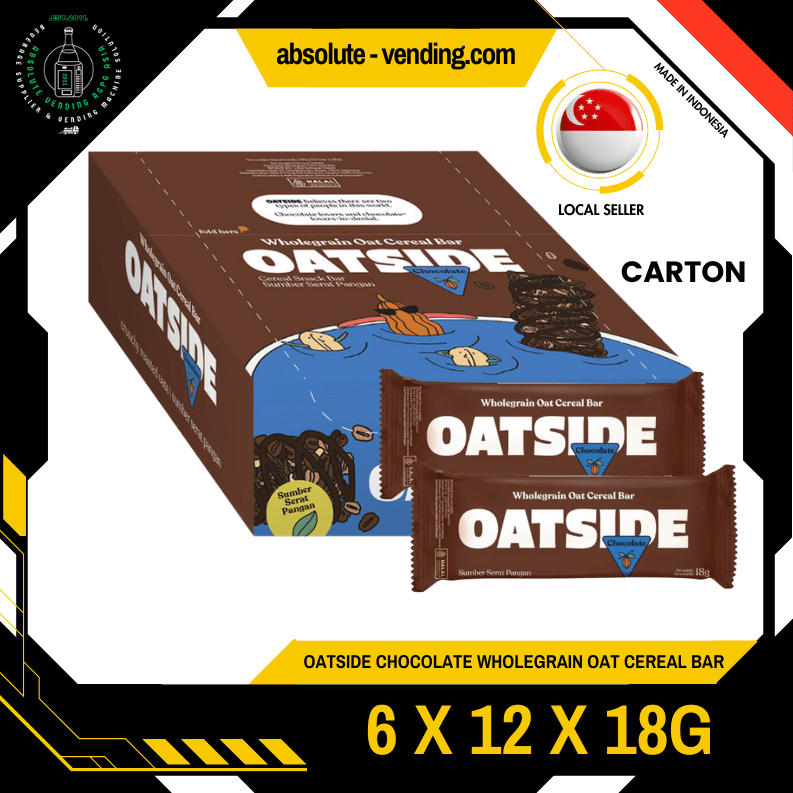 [CARTON] OATSIDE Chocolate Wholegrain Oat Cereal Bar 6 Pack X 12 X 18G - ABSOLUTE MART[CARTON] OATSIDE Chocolate Wholegrain Oat Cereal Bar 6 Pack X 12 X 18G