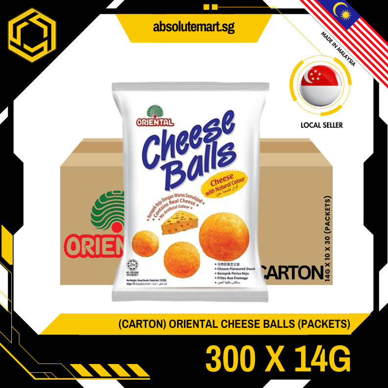 [CARTON] ORIENTAL Cheese Balls 10 X 30 X 14G (PACKETS) - ABSOLUTE MART[CARTON] ORIENTAL Cheese Balls 10 X 30 X 14G (PACKETS)