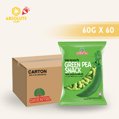 [CARTON] ORIENTAL Green Peas Snack 60 X 60G (PACKETS) - ABSOLUTE MART[CARTON] ORIENTAL Green Peas Snack 60 X 60G (PACKETS)Puffed Snacks