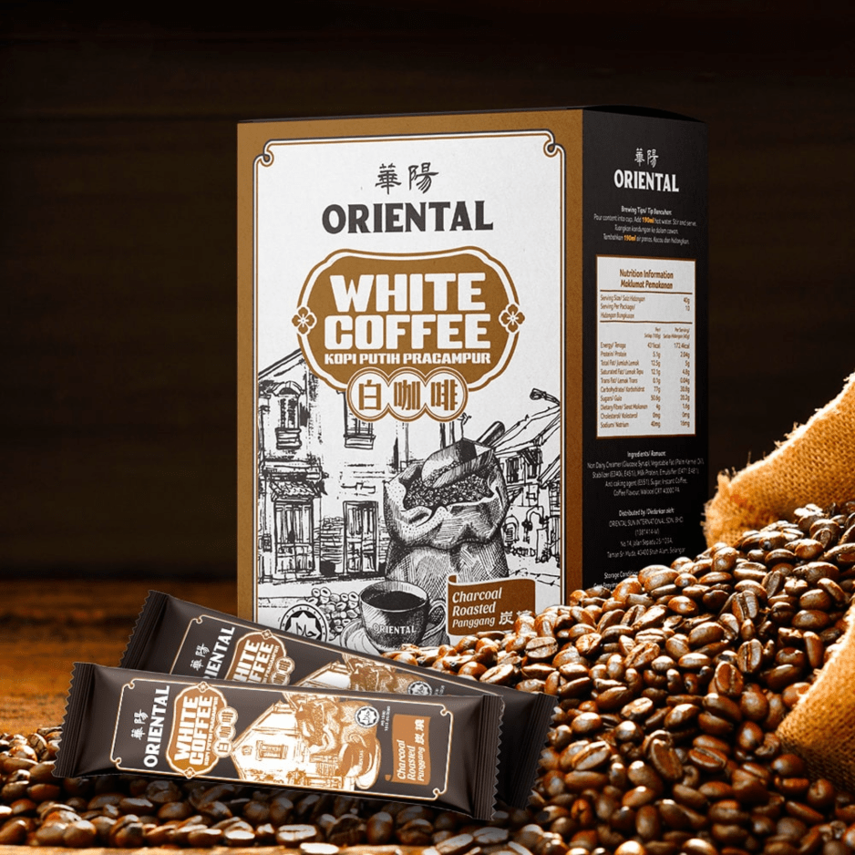 [CARTON] ORIENTAL White Coffee Charcoal Roasted 40G X 6S X 20 (SACHET) - ABSOLUTE MART[CARTON] ORIENTAL White Coffee Charcoal Roasted 40G X 6S X 20 (SACHET)Instant Coffees & Coffee Granules