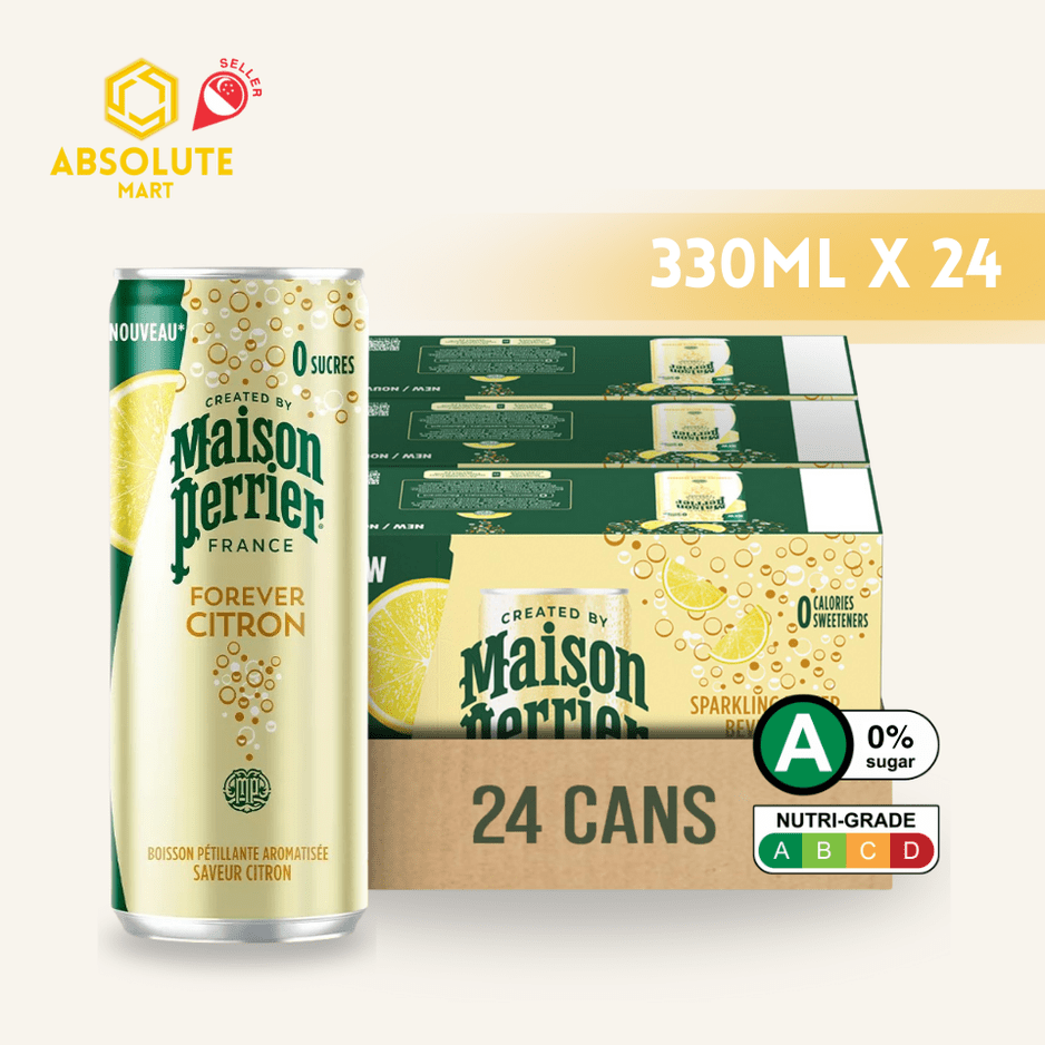 [CARTON] PERRIER Maison Lemon Sparkling Mineral Water 330ML X 24 (CANS) - ABSOLUTE MART[CARTON] PERRIER Maison Lemon Sparkling Mineral Water 330ML X 24 (CANS)Flavoured Sparkling Drinks