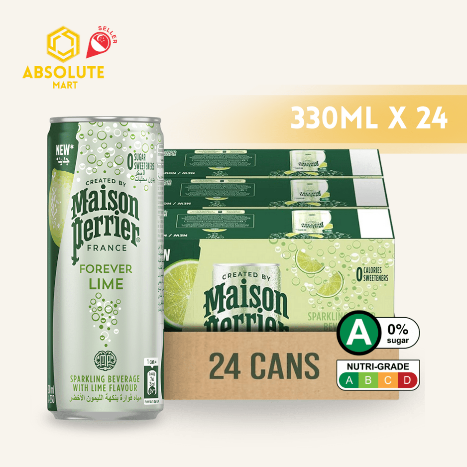 [CARTON] PERRIER Maison Lime Sparkling Mineral Water 330ML X 24 (CANS) - ABSOLUTE MART[CARTON] PERRIER Maison Lime Sparkling Mineral Water 330ML X 24 (CANS)Flavoured Sparkling Drinks