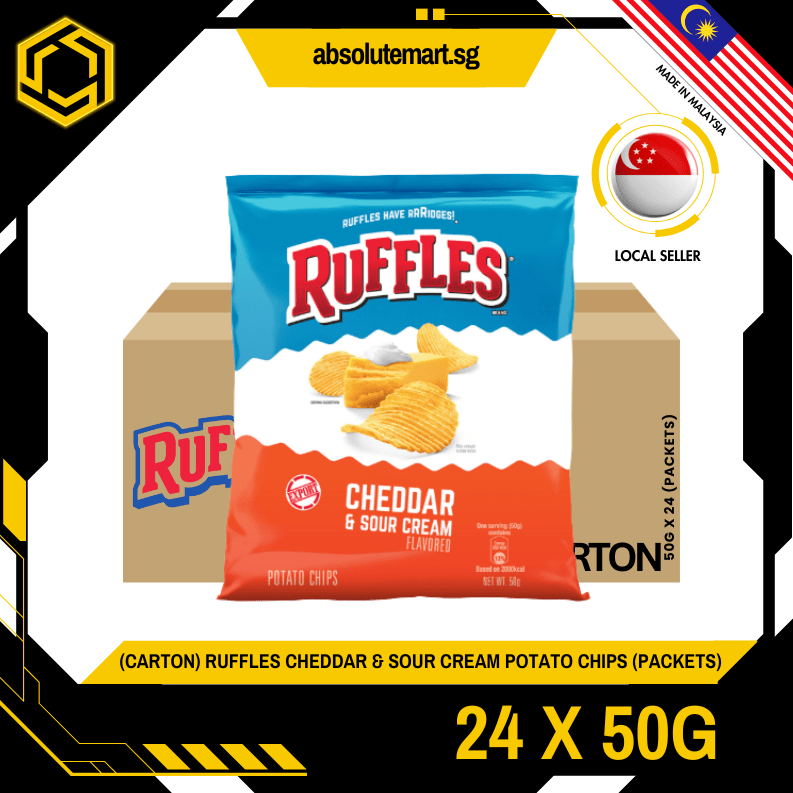[CARTON] RUFFLES Cheddar & Sour Cream 50G X 24 (PACKETS) - ABSOLUTE MART[CARTON] RUFFLES Cheddar & Sour Cream 50G X 24 (PACKETS)