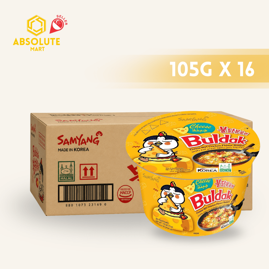 [CARTON] SAMYANG Hot Cheese Ramen 105G X 16 (BOWL) - ABSOLUTE MART[CARTON] SAMYANG Hot Cheese Ramen 105G X 16 (BOWL)Instant Noodles