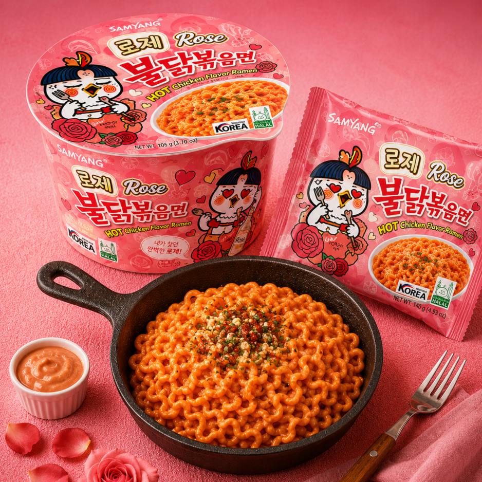 [CARTON] SAMYANG Hot Chicken Rose Ramen 105G X 16 (BOWL) - ABSOLUTE MART[CARTON] SAMYANG Hot Chicken Rose Ramen 105G X 16 (BOWL)Instant Noodles