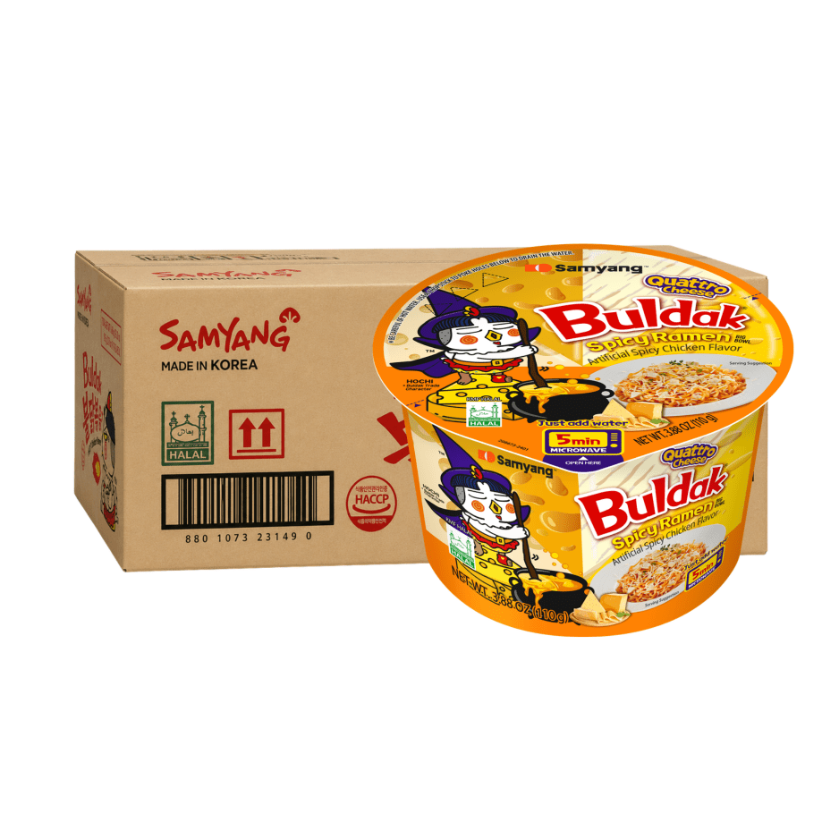 [CARTON] SAMYANG Hot Quattro Cheese Chicken Ramen 105G X 16 (BOWL) - ABSOLUTE MART[CARTON] SAMYANG Hot Quattro Cheese Chicken Ramen 105G X 16 (BOWL)Instant Noodles