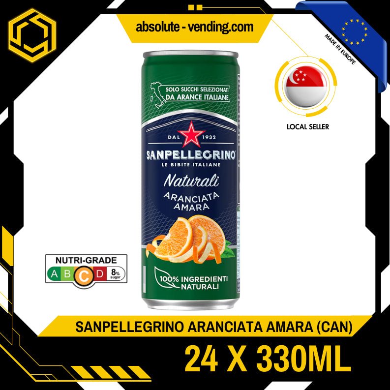 [CARTON] SAN PELLEGRINO Aranciata Amara Sparkling Beverage 330ML X 24 (CAN) - ABSOLUTE MART[CARTON] SAN PELLEGRINO Aranciata Amara Sparkling Beverage 330ML X 24 (CAN)