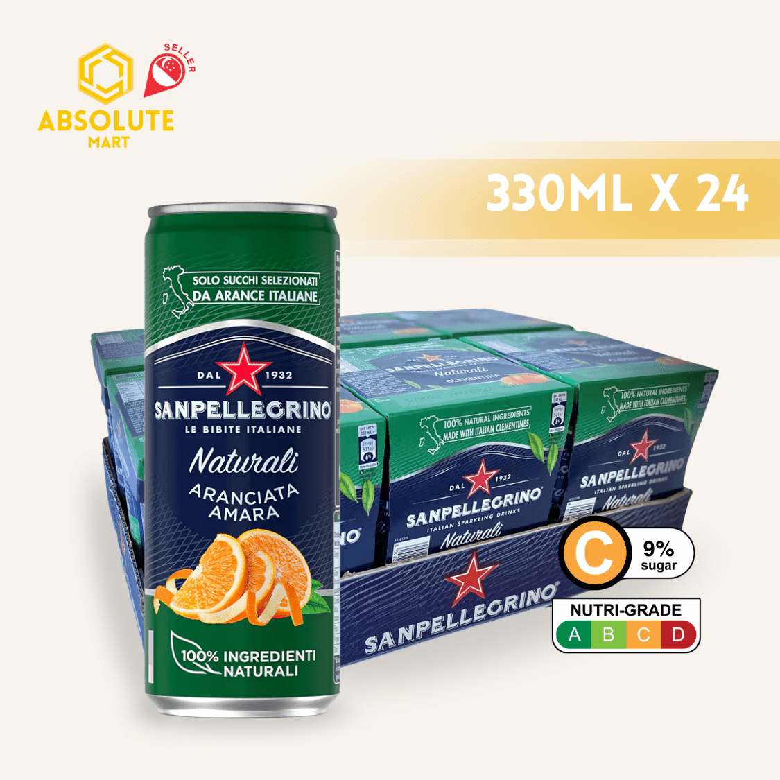 [CARTON] SAN PELLEGRINO Aranciata Amara Sparkling Beverage 330ML X 24 (CAN) - ABSOLUTE MART[CARTON] SAN PELLEGRINO Aranciata Amara Sparkling Beverage 330ML X 24 (CAN)Fruity Sparkling Drinks