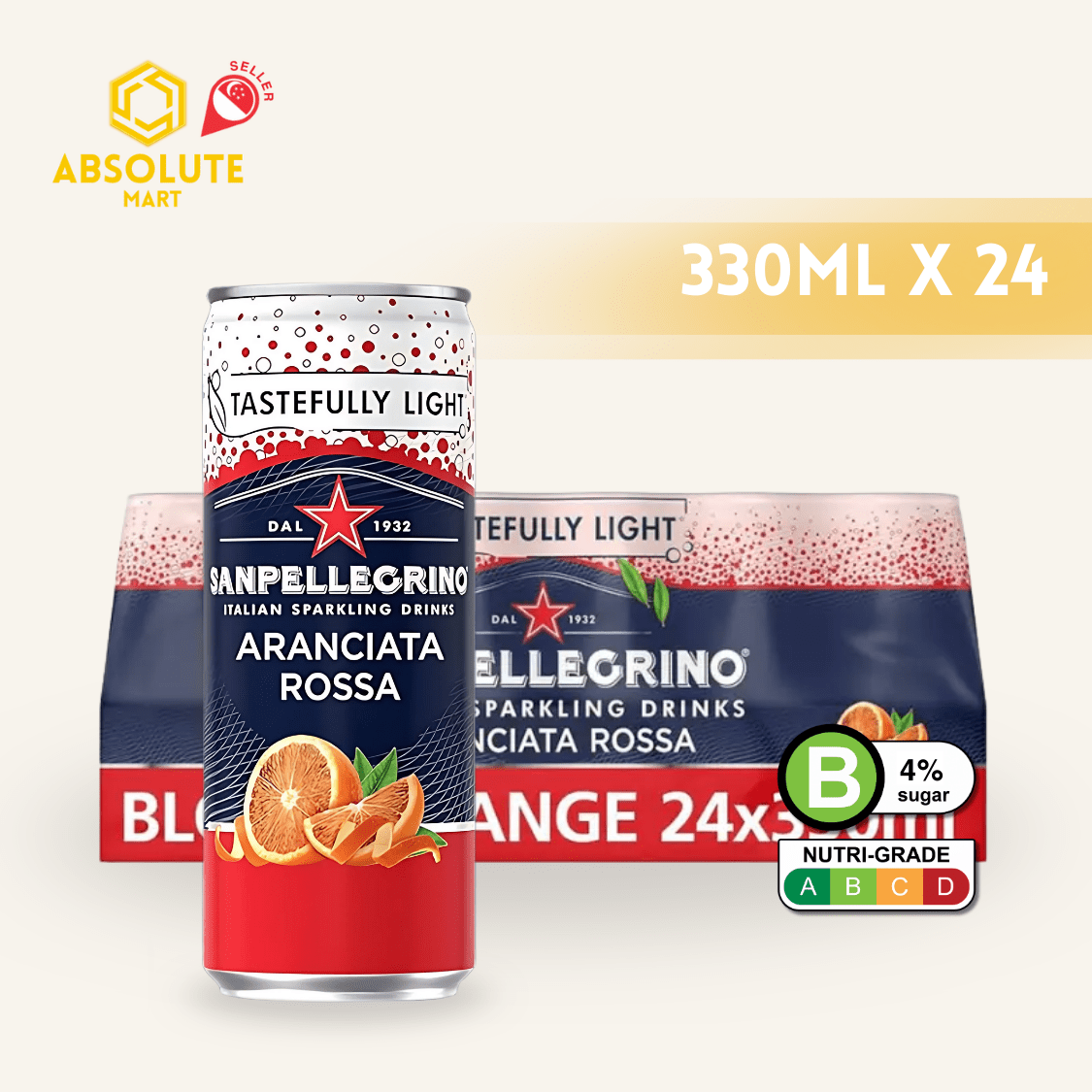 [CARTON] SAN PELLEGRINO Aranciata Rossa Tastefully Light Sparkling Beverage 330ML X 24 (CAN) - ABSOLUTE MART[CARTON] SAN PELLEGRINO Aranciata Rossa Tastefully Light Sparkling Beverage 330ML X 24 (CAN)Fruity Sparkling Drinks