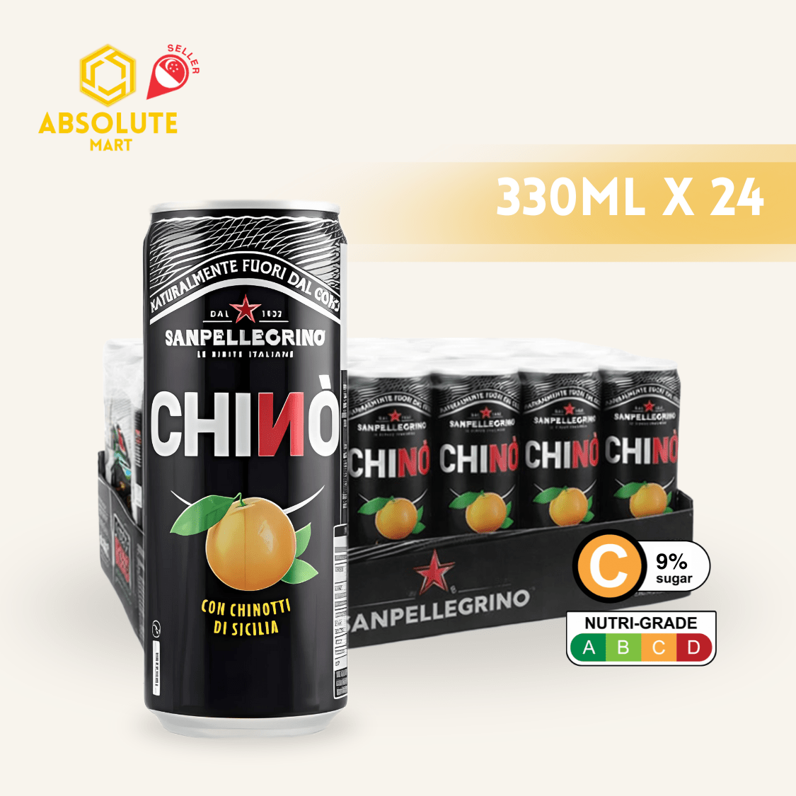 [CARTON] SAN PELLEGRINO Chinotto Sparkling Beverage 330ML X 24 (CAN) - ABSOLUTE MART[CARTON] SAN PELLEGRINO Chinotto Sparkling Beverage 330ML X 24 (CAN)Fruity Sparkling Drinks