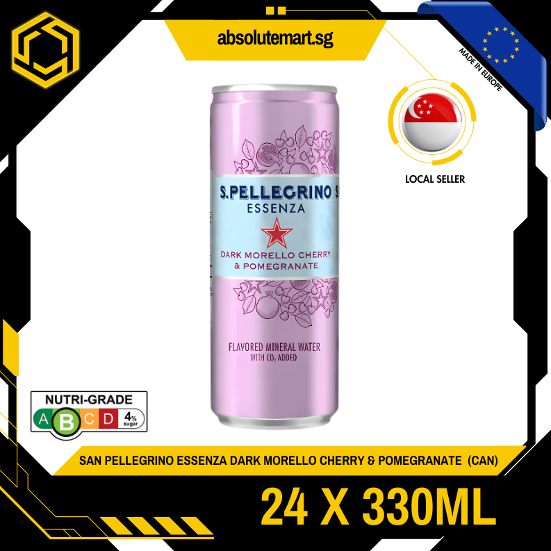 [CARTON] SAN PELLEGRINO Essenza Dark Morello Cherry & Pomegranate 330ML X 24 (CAN) - ABSOLUTE MART[CARTON] SAN PELLEGRINO Essenza Dark Morello Cherry & Pomegranate 330ML X 24 (CAN)