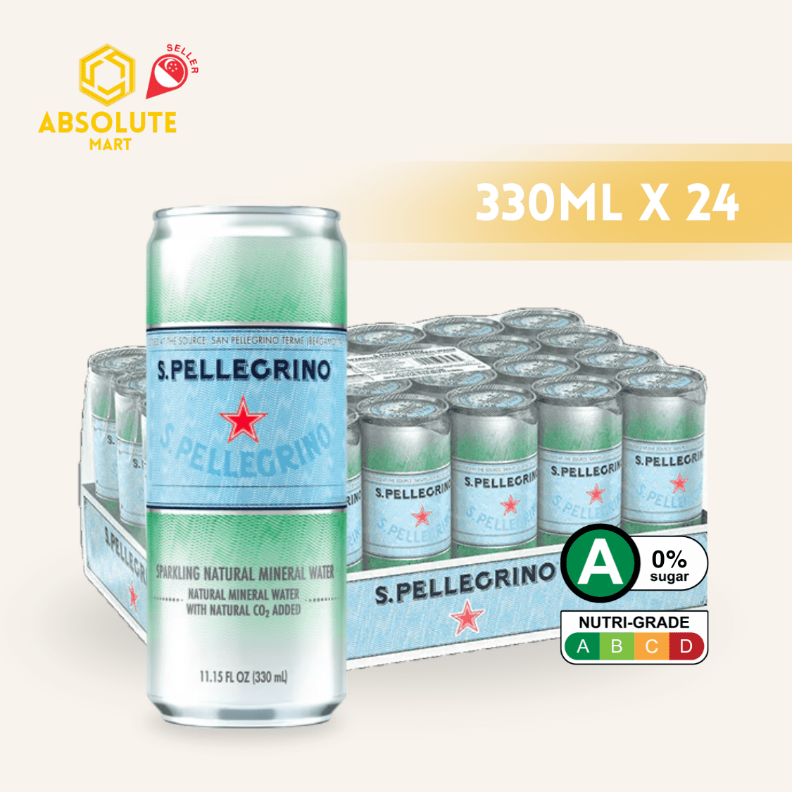 [CARTON] SAN PELLEGRINO Essenza Natural Sparkling Mineral Water 330ML X 24 (CAN) - ABSOLUTE MART[CARTON] SAN PELLEGRINO Essenza Natural Sparkling Mineral Water 330ML X 24 (CAN)Sparkling Water
