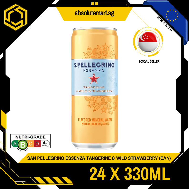 [CARTON] SAN PELLEGRINO Essenza Tangerine & Wild Strawberry 330ML X 24 (CAN) - ABSOLUTE MART[CARTON] SAN PELLEGRINO Essenza Tangerine & Wild Strawberry 330ML X 24 (CAN)