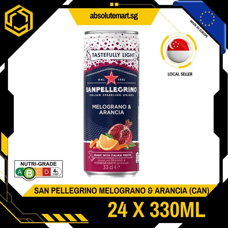 [CARTON] SAN PELLEGRINO Melograno & Arancia Tastefully Light Sparkling Beverage 330ML X 24 (CAN) - ABSOLUTE MART[CARTON] SAN PELLEGRINO Melograno & Arancia Tastefully Light Sparkling Beverage 330ML X 24 (CAN)