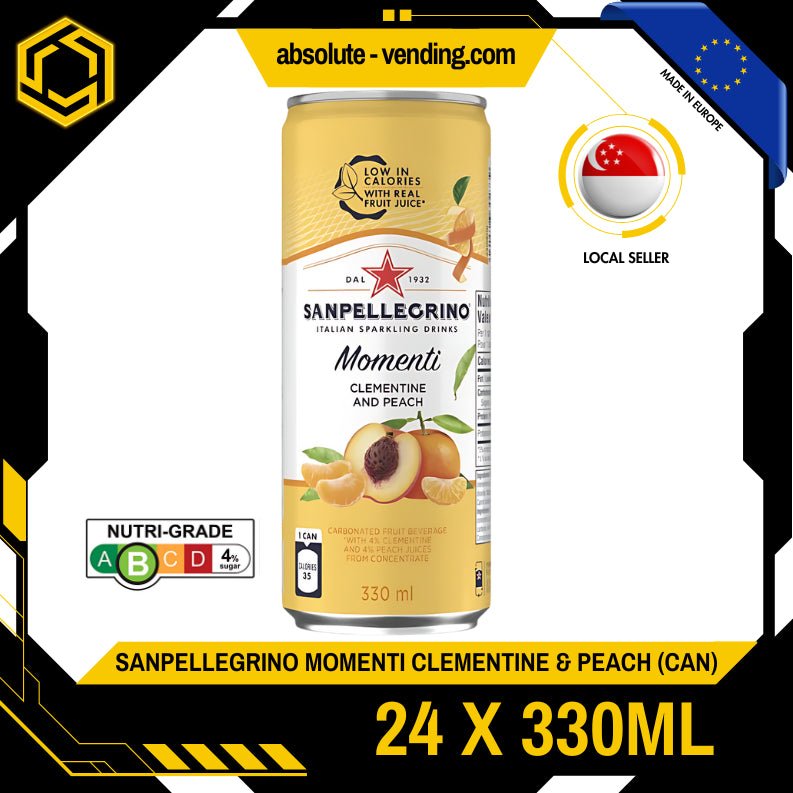 [CARTON] SAN PELLEGRINO MOMENTI CLEMENTINE & PEACH 330ML X 24 (CAN) - ABSOLUTE MART[CARTON] SAN PELLEGRINO MOMENTI CLEMENTINE & PEACH 330ML X 24 (CAN)